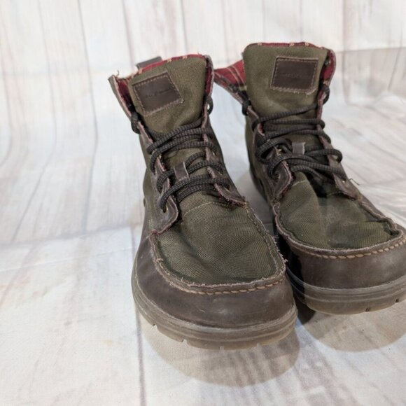 Lems Boulder Men's 12 Green Canvas Casual Retro Hiking Ankle Boot - Picture 3 of 7